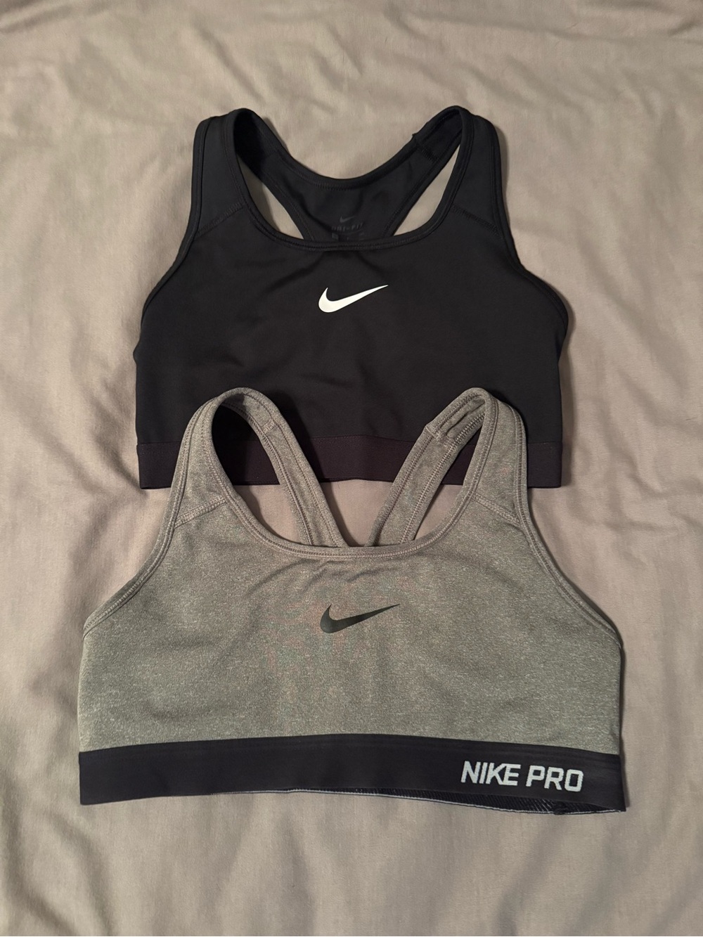 Nike Women’s Sports Bras — Black & Gray Duo